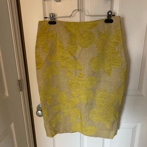 The Limited Yellow Floral Pencil Skirt